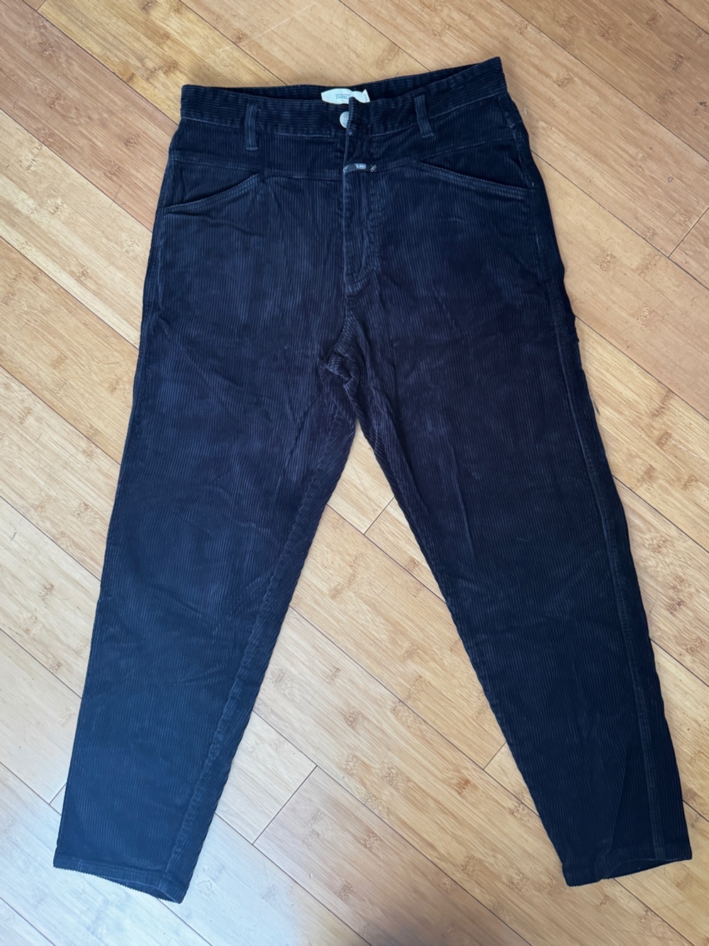 CLOSED black corduroy straight leg MILO pants
